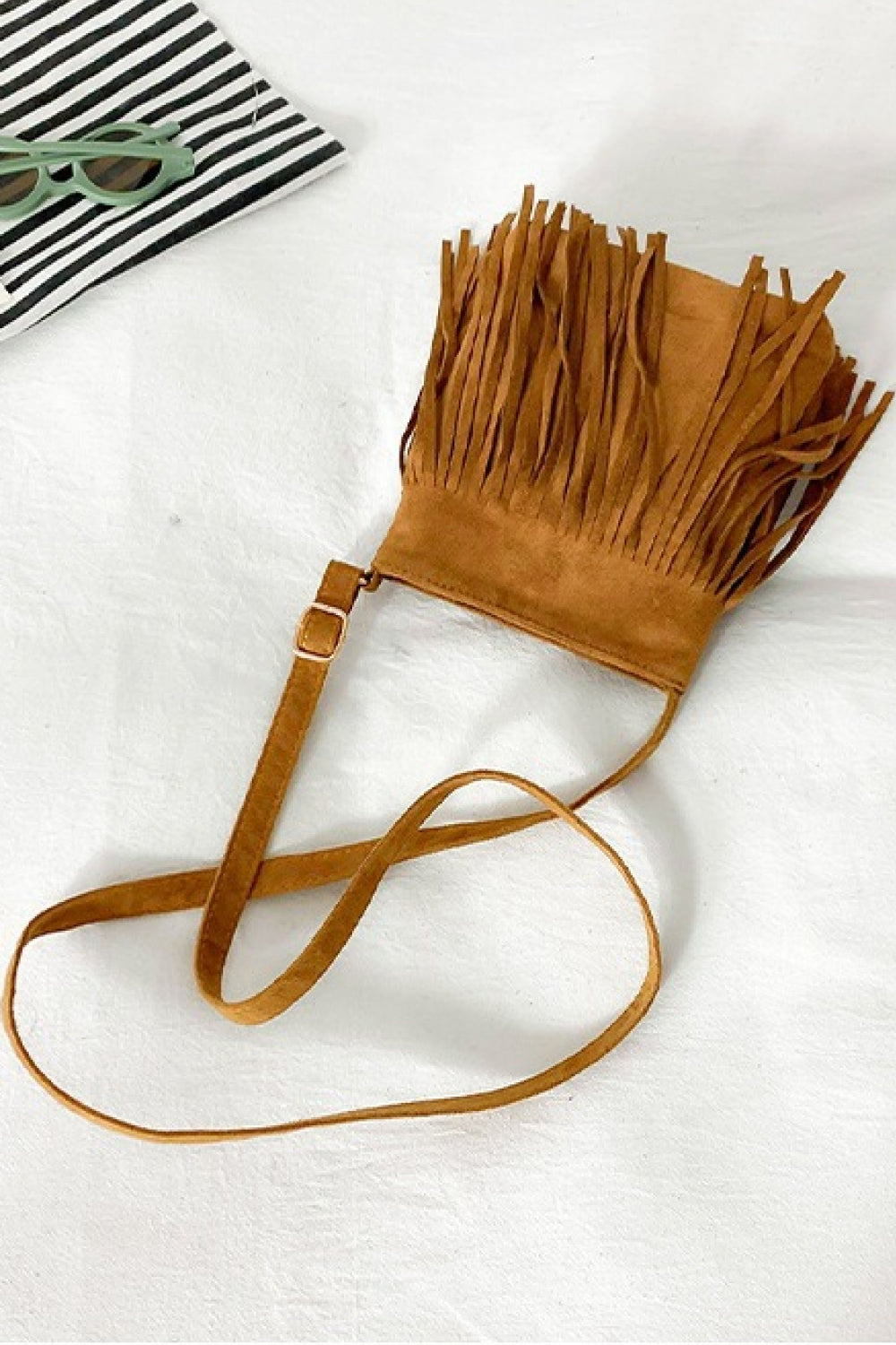 Adored PU Leather Crossbody Bag with Fringe - ships from supplier in approximately 10 business days