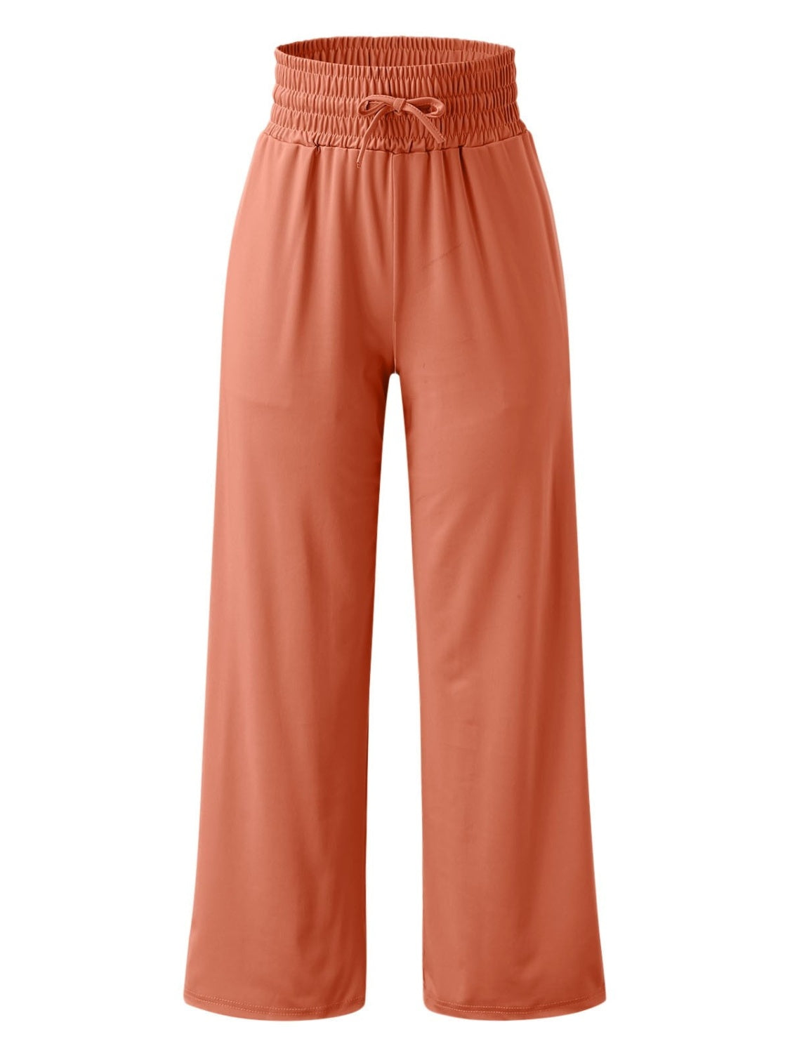 Full Size Drawstring High Waist Wide Leg Pants - ships from supplier in approximately 10 business days