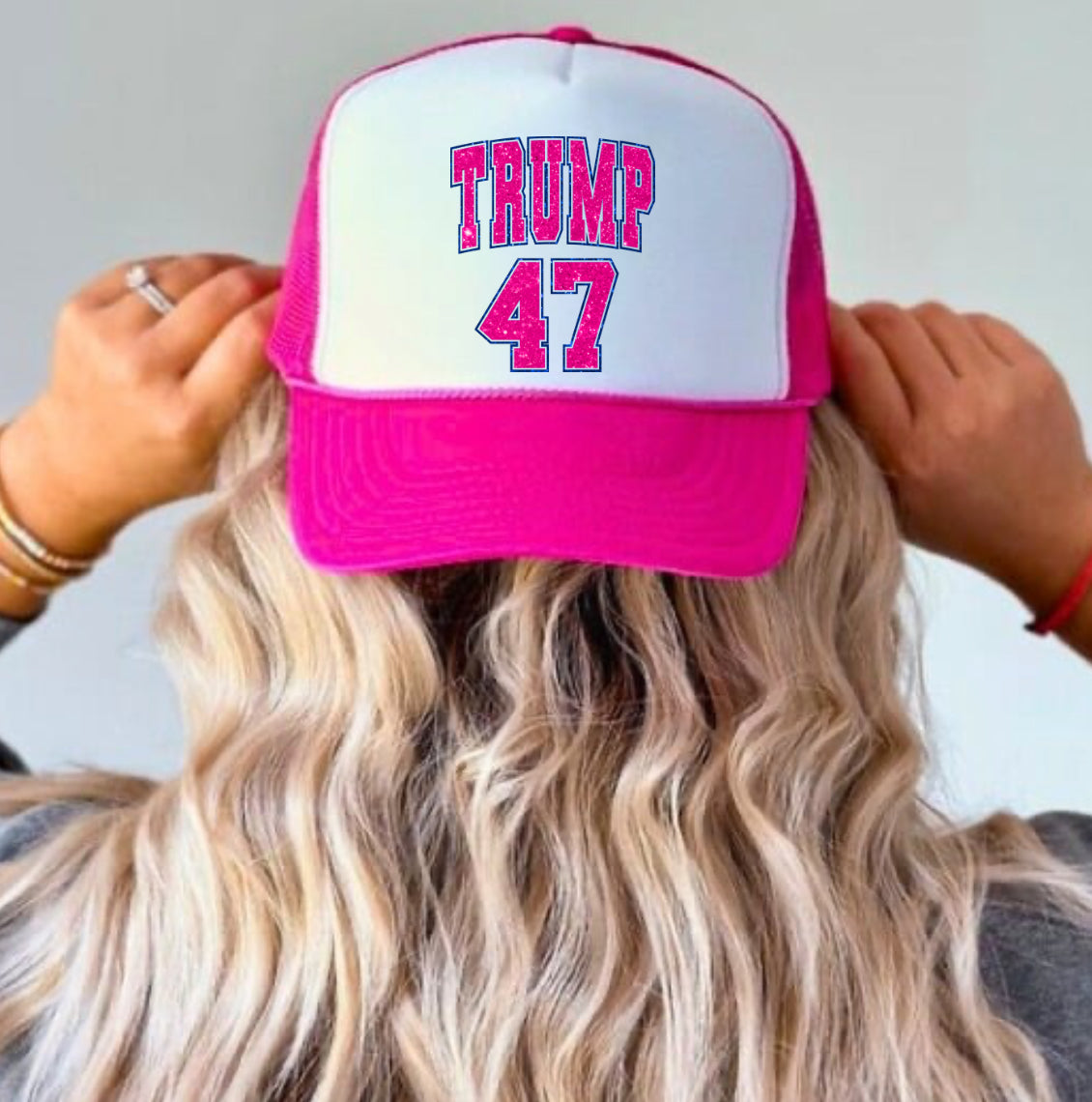 Trump 47 Faux Glitter print cap