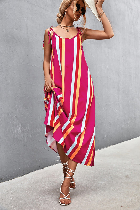 Striped Scoop Neck Cami Dress - ships from supplier in approximately 10 business days