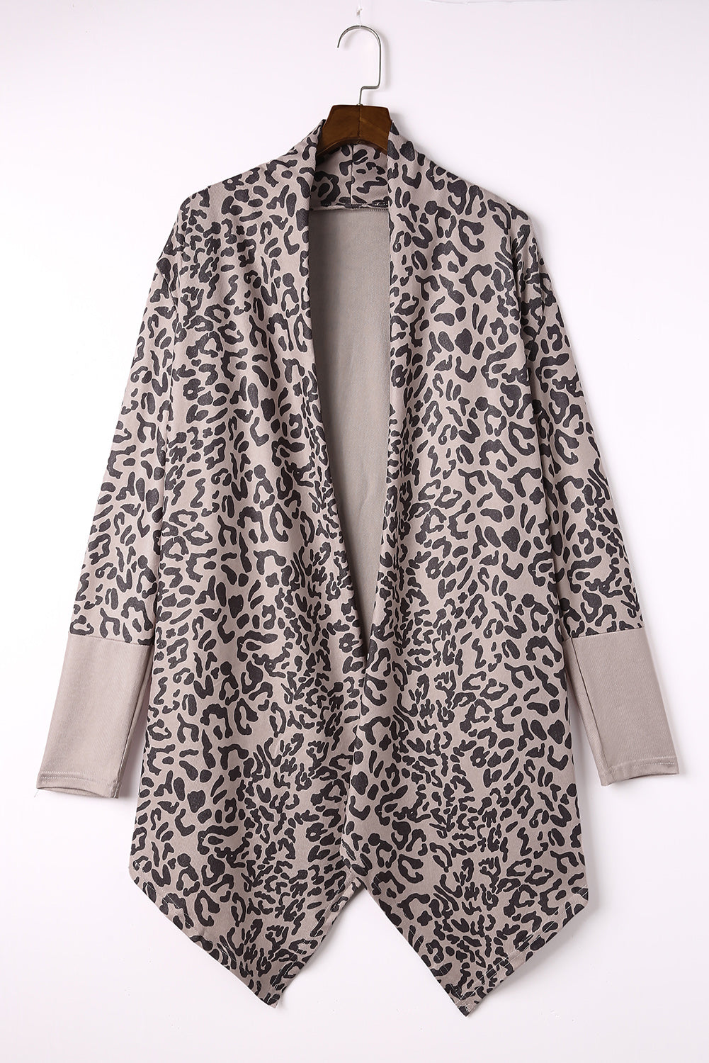 Leopard Open Front Long Sleeve Cardigan - ships from supplier in approximately 10 business days