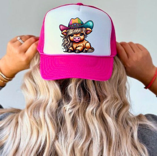 Cow Girl print cap