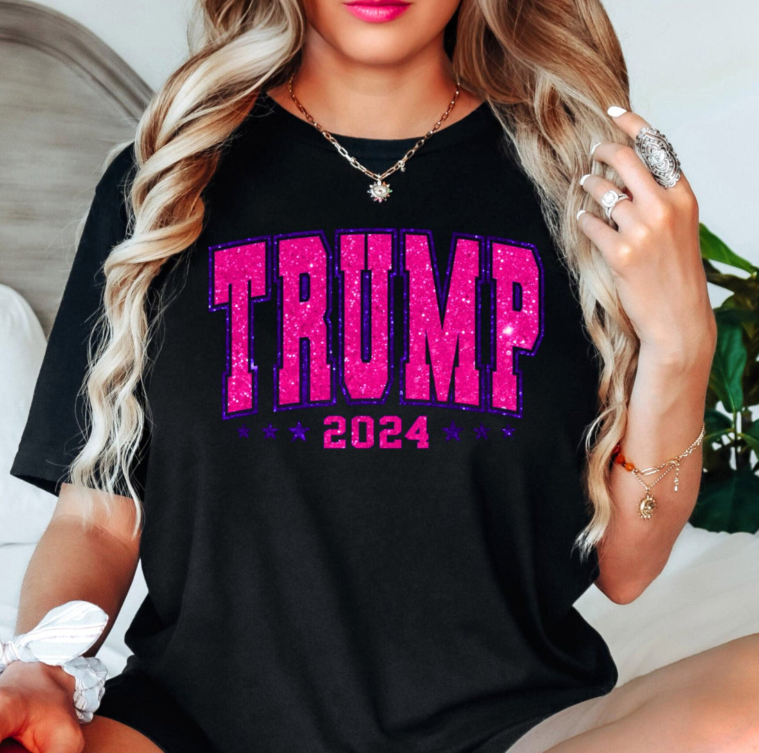 Trump 47 Faux Glitter Tee, Sweatshirt & Hoodie