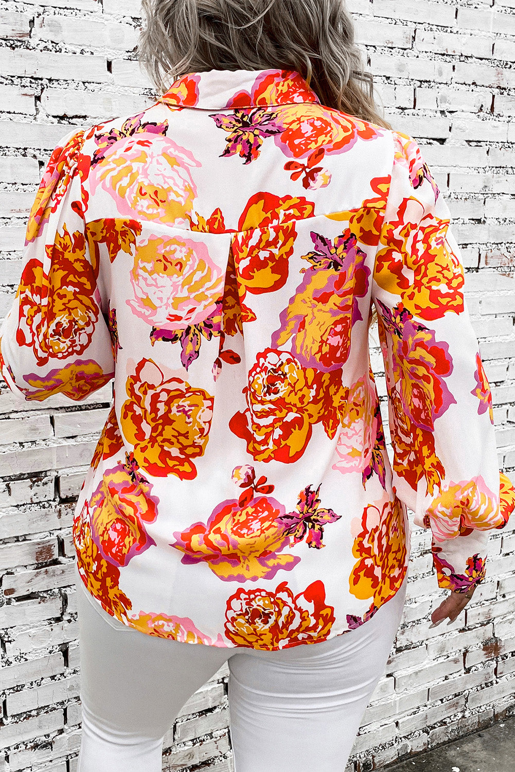 Plus Size Printed Long Sleeve Shirt - ships from supplier in approximately 10 business days