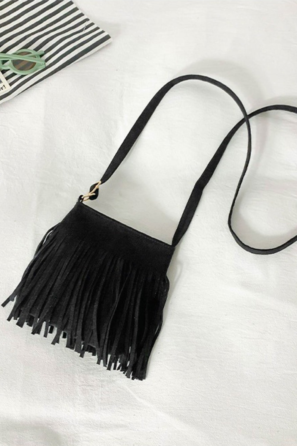 Adored PU Leather Crossbody Bag with Fringe - ships from supplier in approximately 10 business days