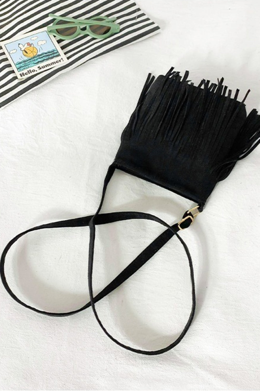 Adored PU Leather Crossbody Bag with Fringe - ships from supplier in approximately 10 business days