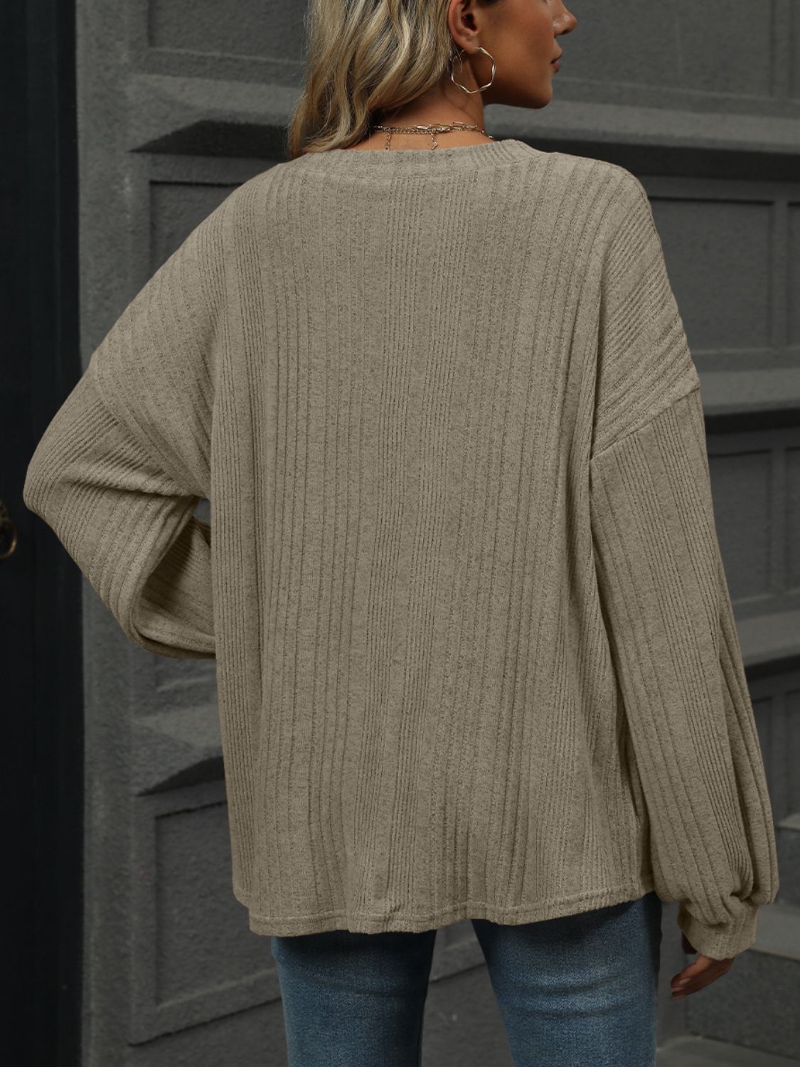 V-Neck Long Sleeve Top