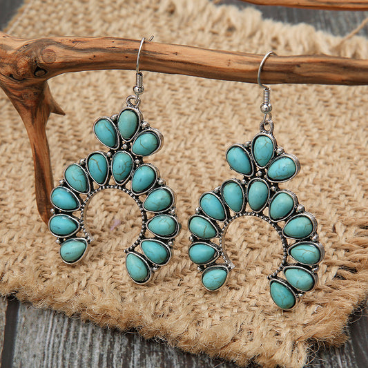 Artificial Turquoise Drop Earrings - ships from supplier in approximately 10 business days