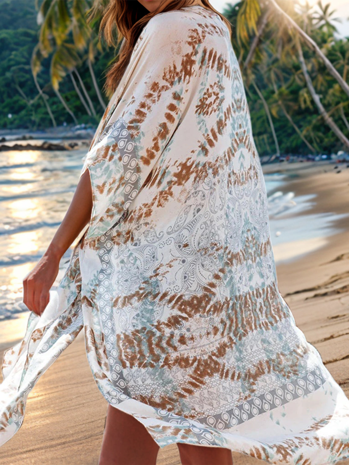 Printed Open Front Cover-Up - ships from supplier in approximately 10 business days