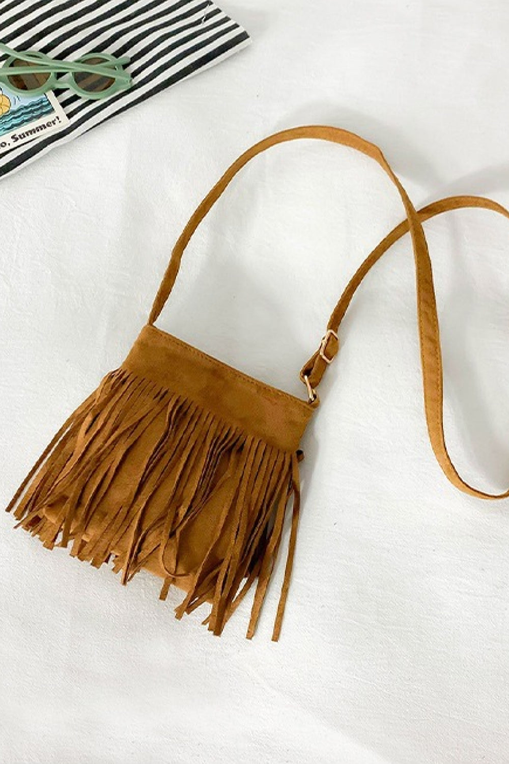 Adored PU Leather Crossbody Bag with Fringe - ships from supplier in approximately 10 business days