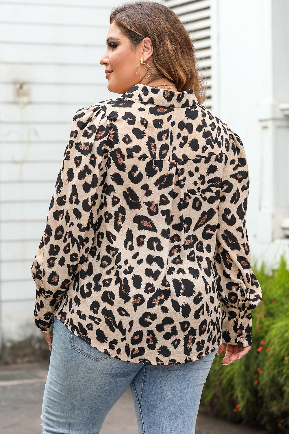 Plus Size Printed Long Sleeve Shirt - ships from supplier in approximately 10 business days