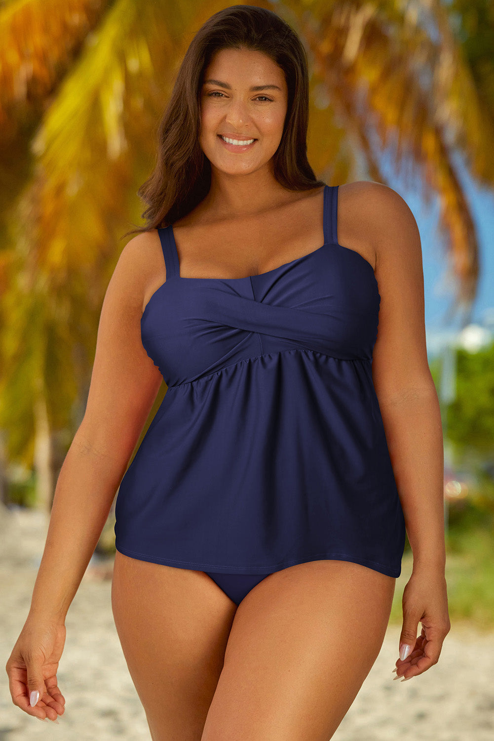 Full Size Adjustable Strap Tankini Set - ships from supplier in approximately 10 business days